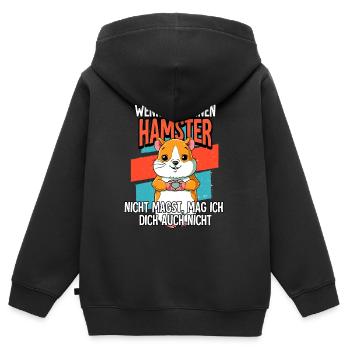 Wenn Du Meinen Hamster - Kinder Premium Organic Zip Hoodie - Schwarz - Hinten - AI Model Kid Male (0cm)