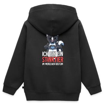 Ich Bin Ein Stinktier - Kinder Premium Organic Zip Hoodie - Schwarz - Hinten - AI Model Kid Male (0cm)
