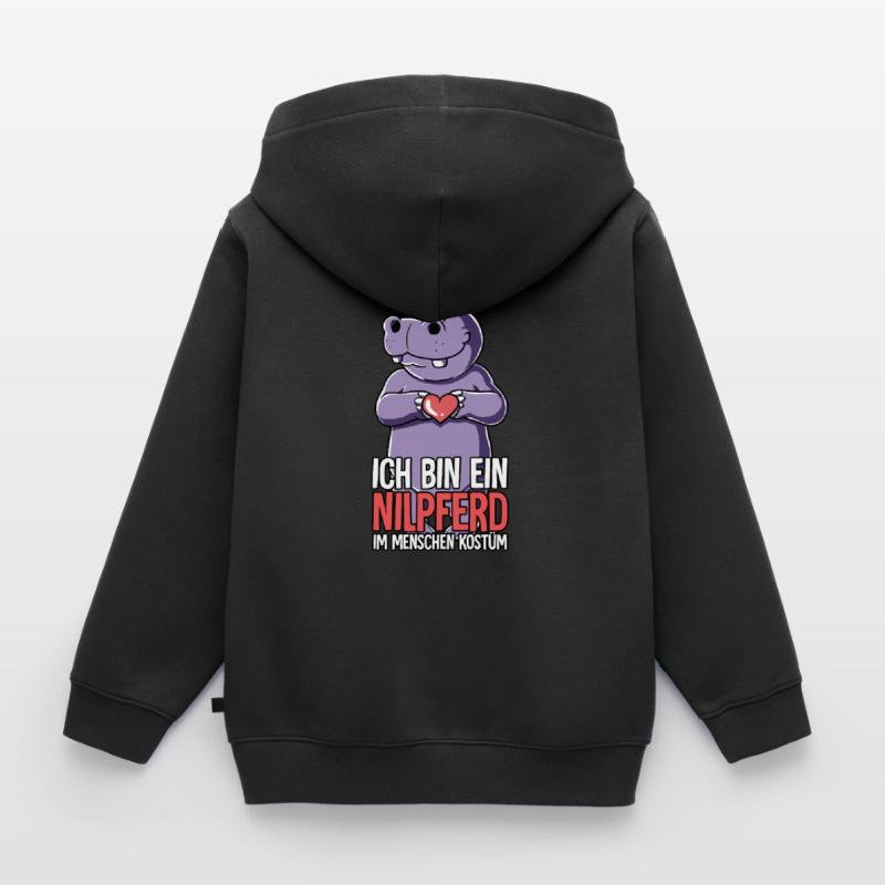 Ich Bin Ein Nilpferd Kinder Premium Organic Zip Hoodie