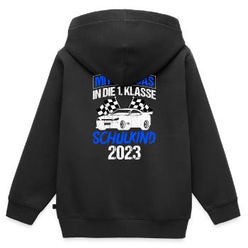 Mit Vollgas in die 1. Klasse, Schulkind 2023 - Ren - Kinder Premium Organic Zip Hoodie - Schwarz - Hinten - AI Model Kid Male (0cm)