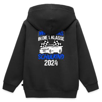 Mit Vollgas in die 1. Klasse, Schulkind 2024 - - Kinder Premium Organic Zip Hoodie - Schwarz - Hinten - AI Model Kid Male (0cm)