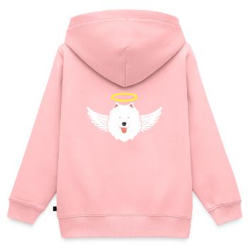 Lévrier - Sweat Premium à capuche zippé enfant bio - rose - Dos - AI Model Kid Female (0cm)