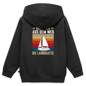 Landratte Seemann Matrose - Kinder Premium Organic Zip Hoodie - Schwarz - Hinten - AI Model Kid Male (0cm)