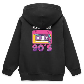 Cassette Type Vintage Cassette Retro Cassette Love - Sweat Premium à capuche zippé enfant bio - noir - Dos - AI Model Kid Male (0cm)