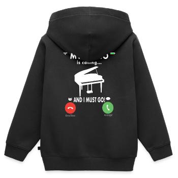 Klavierspieler Pianist Klavier - Kinder Premium Organic Zip Hoodie - Schwarz - Hinten - AI Model Kid Male (0cm)
