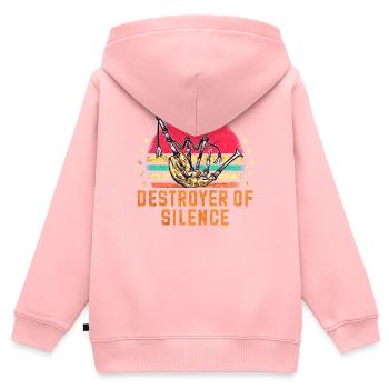 Cornemuse Kilt Écossais Beat Cornemuse - Sweat Premium à capuche zippé enfant bio - rose - Dos - AI Model Kid Female (0cm)