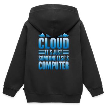There Is No Cloud, It's Just Someone's Computer 13 - Kinder Premium Organic Zip Hoodie - Schwarz - Hinten - AI Model Kid Male (0cm)