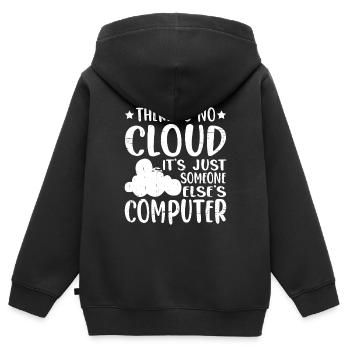 There Is No Cloud, It's Just Someone's Computer 14 - Kinder Premium Organic Zip Hoodie - Schwarz - Hinten - AI Model Kid Male (0cm)