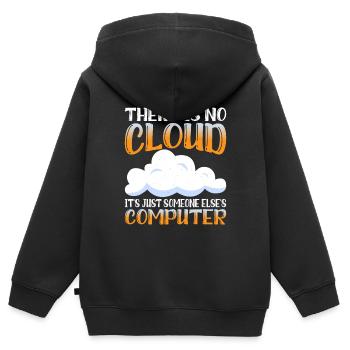 There Is No Cloud, It's Just Someone's Computer 15 - Kinder Premium Organic Zip Hoodie - Schwarz - Hinten - AI Model Kid Male (0cm)