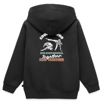 Capoeira Fighting Dance Couple - Kids Premium Organic Zip-up Hoodie - black - Back - AI Model Kid Male (0cm)