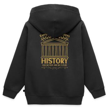 Historien de l’histoire Passionné d’histoire - Sweat Premium à capuche zippé enfant bio - noir - Dos - AI Model Kid Male (0cm)
