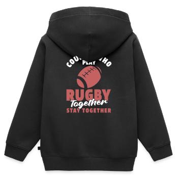Paire de rugby - Sweat Premium à capuche zippé enfant bio - noir - Dos - AI Model Kid Male (0cm)