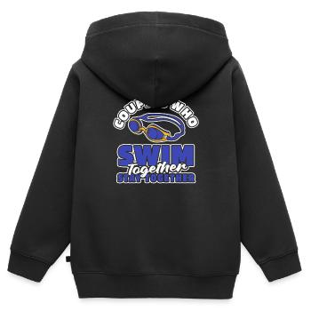 Paire de nageurs nageurs - Sweat Premium à capuche zippé enfant bio - noir - Dos - AI Model Kid Male (0cm)