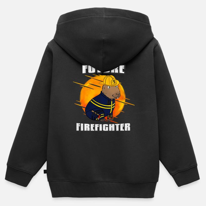 Futur pompier - Sweat Premium à capuche zippé enfant bio - noir