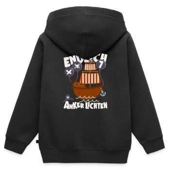 Endlich 7 Jahre Junge Geburtstag Anker Lichten - Kinder Premium Organic Zip Hoodie - Schwarz - Hinten - AI Model Kid Male (0cm)