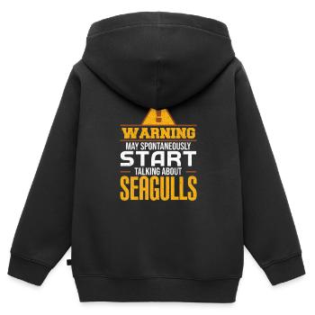 Seagull - Kids Premium Organic Zip-up Hoodie - black - Back - AI Model Kid Male (0cm)