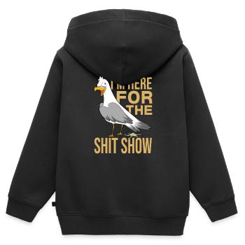 Mouette - Sweat Premium à capuche zippé enfant bio - noir - Dos - AI Model Kid Male (0cm)