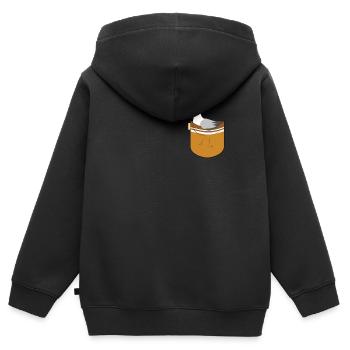 Mouette - Sweat Premium à capuche zippé enfant bio - noir - Dos - AI Model Kid Male (0cm)