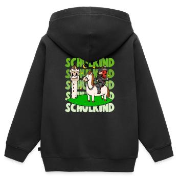 Einschulung Junge Rakete Schultüte Schulanfänger - Kinder Premium Organic Zip Hoodie - Schwarz - Hinten - AI Model Kid Male (0cm)