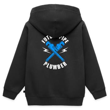 Sanitary Pipefitter Pipes Pipefitting Future Pipe - Kids Premium Organic Zip-up Hoodie - black - Back - AI Model Kid Male (0cm)