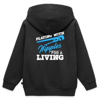 Pipe installation Pipe installer pipes - Kids Premium Organic Zip-up Hoodie - black - Back - AI Model Kid Male (0cm)