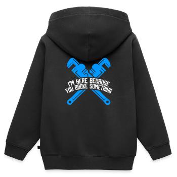 Funny pipe installation Pipefitter Pipes - Kids Premium Organic Zip-up Hoodie - black - Back - AI Model Kid Male (0cm)