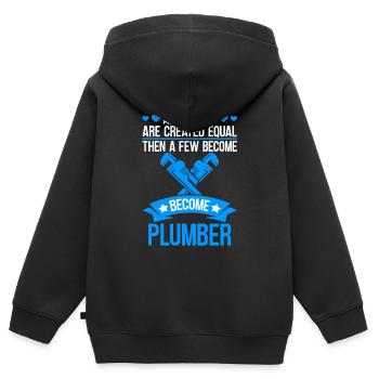 Pipe installation Pipe installer pipes - Kids Premium Organic Zip-up Hoodie - black - Back - AI Model Kid Male (0cm)