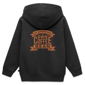 Mein Geburtsstein Ist Eine Kaffeebohne - Kinder Premium Organic Zip Hoodie - Schwarz - Hinten - AI Model Kid Male (0cm)