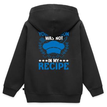 Votre avis n’était pas dans ma recette 5 - Sweat Premium à capuche zippé enfant bio - noir - Dos - AI Model Kid Male (0cm)
