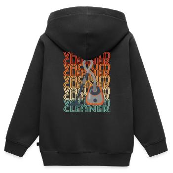 Aspirateur Nettoyant Personne Cadeau - Sweat Premium à capuche zippé enfant bio - noir - Dos - AI Model Kid Male (0cm)