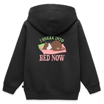 Ich schleiche nun ins Bett - Kinder Premium Organic Zip Hoodie - Schwarz - Hinten - AI Model Kid Male (0cm)