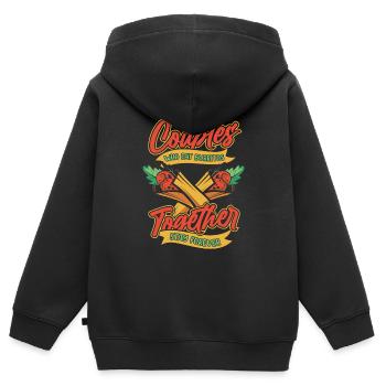 Paire de burrito - Sweat Premium à capuche zippé enfant bio - noir - Dos - AI Model Kid Male (0cm)