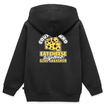 Paire fromage Fromage - Sweat Premium à capuche zippé enfant bio - noir - Dos - AI Model Kid Male (0cm)