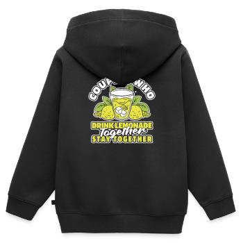 Paire de limonade - Sweat Premium à capuche zippé enfant bio - noir - Dos - AI Model Kid Male (0cm)