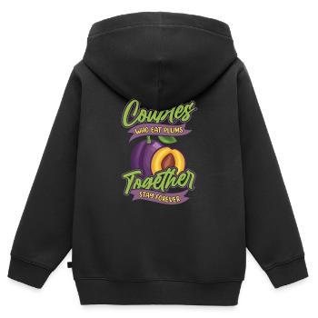 Paire de prunes - Sweat Premium à capuche zippé enfant bio - noir - Dos - AI Model Kid Male (0cm)