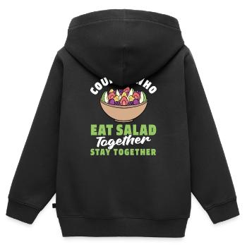 Salade de légumes Paire de légumes - Sweat Premium à capuche zippé enfant bio - noir - Dos - AI Model Kid Male (0cm)