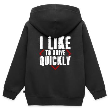 I Like To Drive Quickly 4 - Kinder Premium Organic Zip Hoodie - Schwarz - Hinten - AI Model Kid Male (0cm)