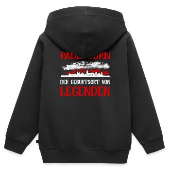 Paderborn Der Geburtsort Von Legenden - Kinder Premium Organic Zip Hoodie - Schwarz - Hinten - AI Model Kid Male (0cm)