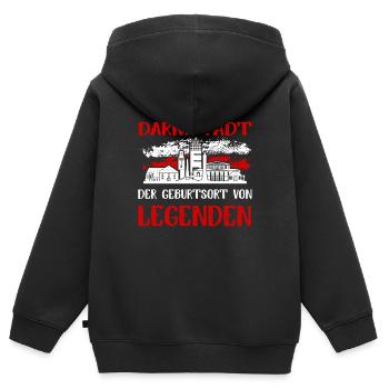 Darmstadt Der Geburtsort Von Legenden - Kinder Premium Organic Zip Hoodie - Schwarz - Hinten - AI Model Kid Male (0cm)