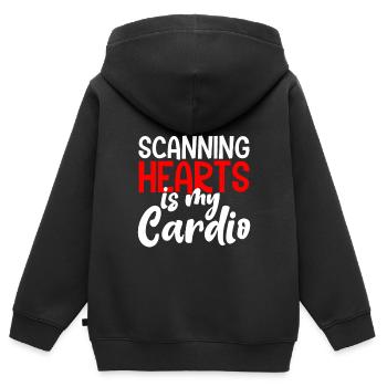 Scanner les cœurs est mon cardio 4 - Sweat Premium à capuche zippé enfant bio - noir - Dos - AI Model Kid Male (0cm)