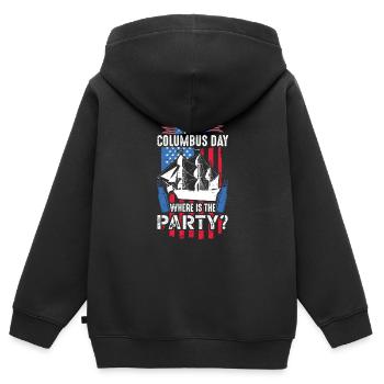 Es Ist Columbus Day 1942 Amerikanisches - Kinder Premium Organic Zip Hoodie - Schwarz - Hinten - AI Model Kid Male (0cm)