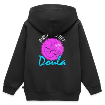 Better with a - Kids Premium Organic Zip-up Hoodie - black - Back - AI Model Kid Male (0cm)