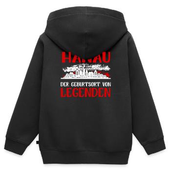 Hanau Der Geburtsort Von Legenden - Kinder Premium Organic Zip Hoodie - Schwarz - Hinten - AI Model Kid Male (0cm)