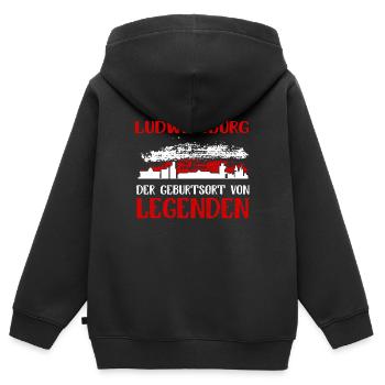 Ludwigsburg Der Geburtsort Von Legenden - Kinder Premium Organic Zip Hoodie - Schwarz - Hinten - AI Model Kid Male (0cm)