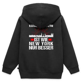 Kaiserslautern Ist Wie New York Nur Besser - Kinder Premium Organic Zip Hoodie - Schwarz - Hinten - AI Model Kid Male (0cm)