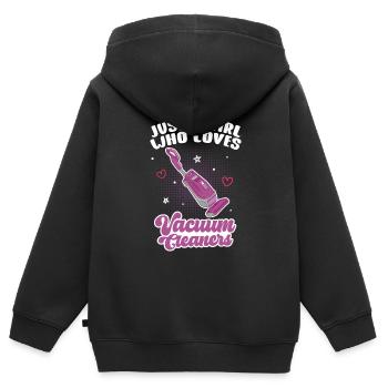 Vacuum cleaner cleaner tidying up housewife - Kids Premium Organic Zip-up Hoodie - black - Back - AI Model Kid Male (0cm)