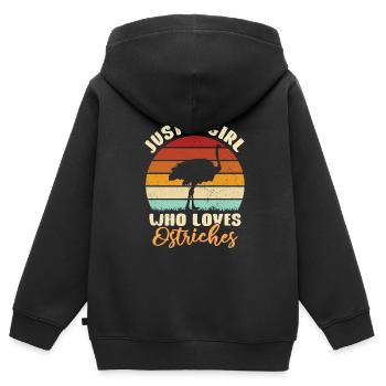Strauß - Kinder Premium Organic Zip Hoodie - Schwarz - Hinten - AI Model Kid Male (0cm)