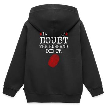 True Crime Husband Did It, Murder Show Wife - Kinder Premium Organic Zip Hoodie - Schwarz - Hinten - AI Model Kid Male (0cm)