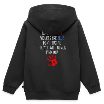 Roses are Red Violets Are Blue, Funny True Crime - Kinder Premium Organic Zip Hoodie - Schwarz - Hinten - AI Model Kid Male (0cm)
