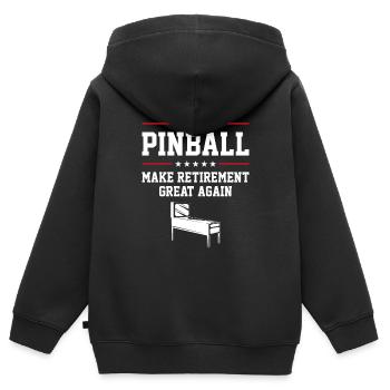 Retro Pinball Arcade Spiel Liebhaber Vintage Lifes - Kinder Premium Organic Zip Hoodie - Schwarz - Hinten - AI Model Kid Male (0cm)